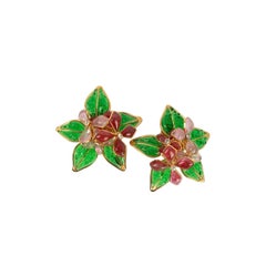 Augustine - Boucles d'oreilles à clip en métal doré et strass