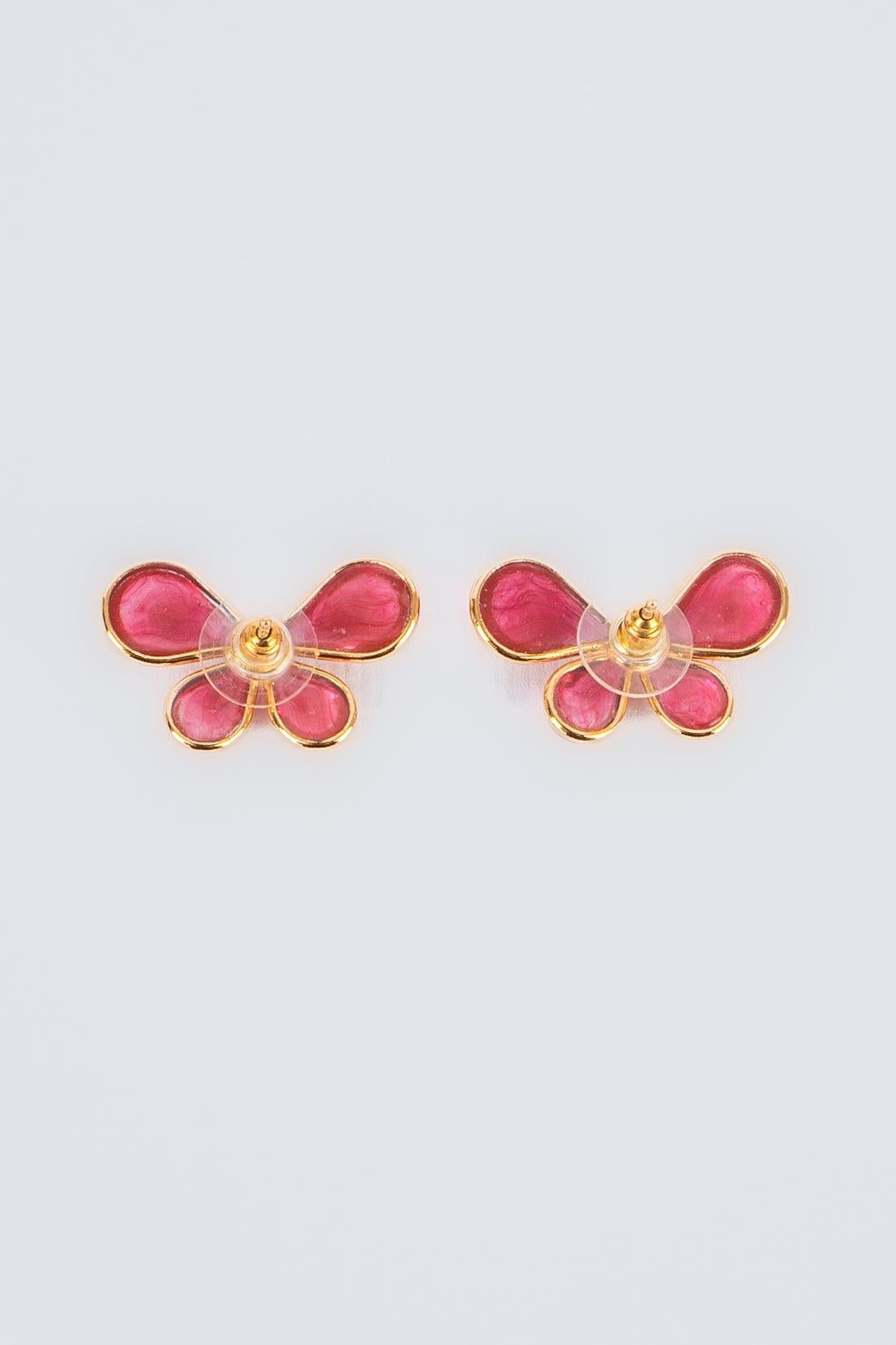 Augustine Golden Metal Butterfly Earrings For Sale 1