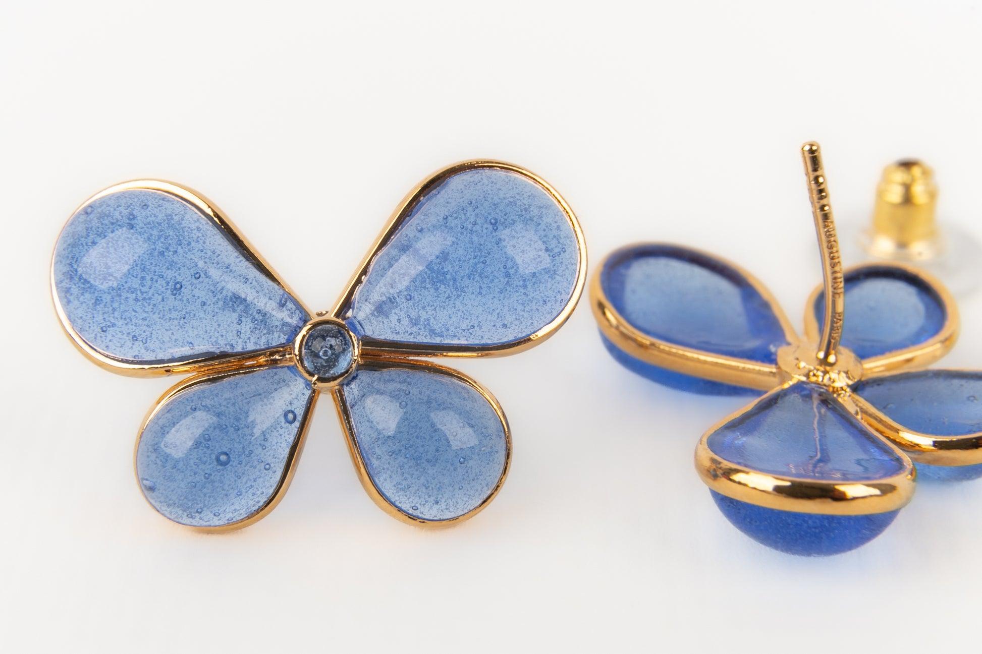 Augustine Golden Metal Butterfly Earrings For Sale 1