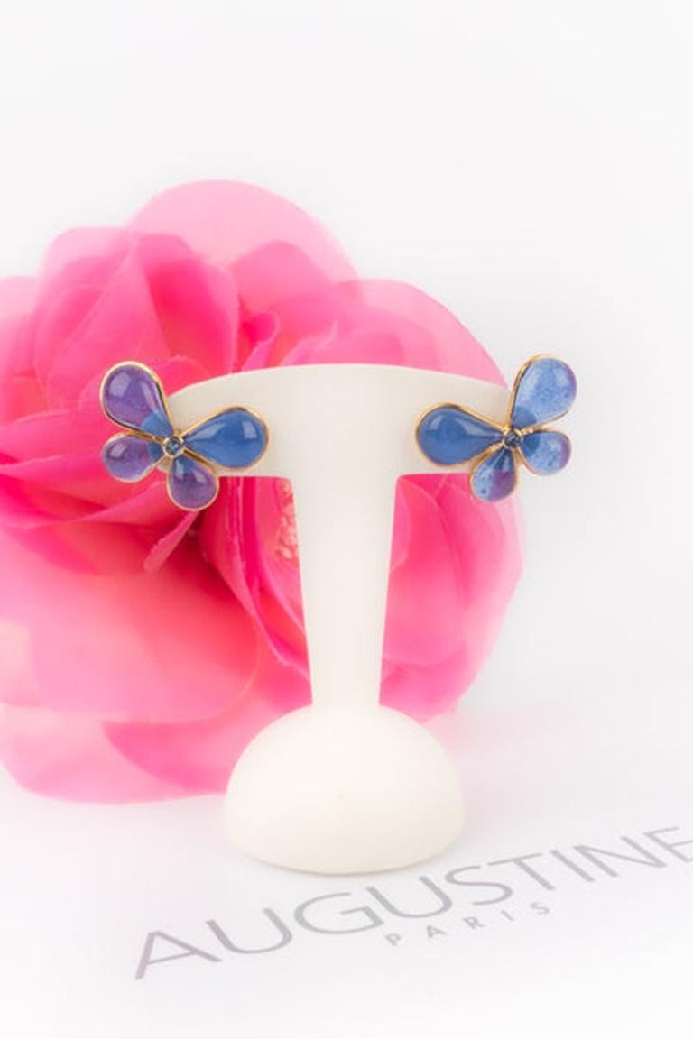 Augustine Golden Metal Butterfly Earrings For Sale 2