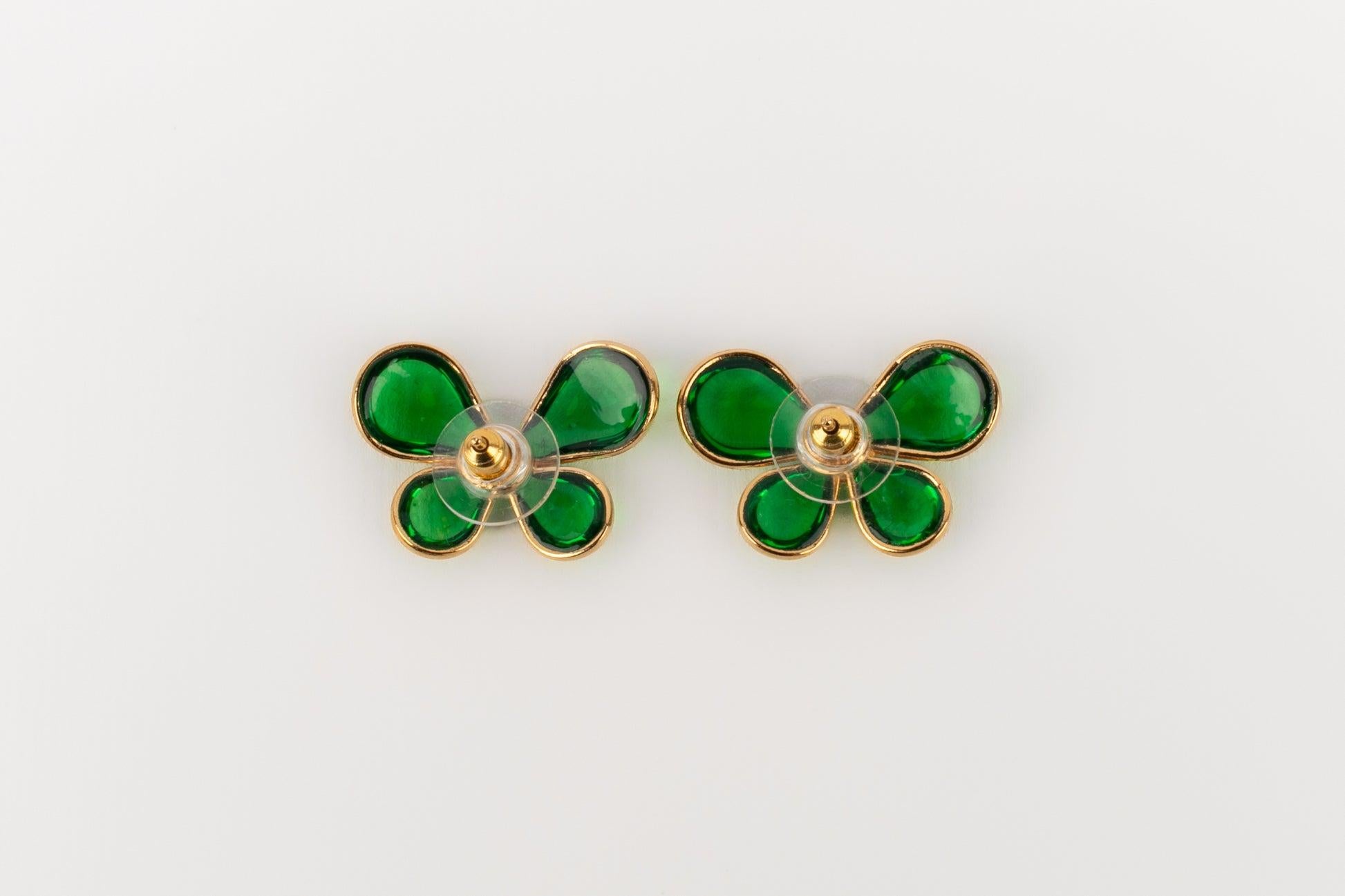 Augustine Golden Metal Butterfly Earrings For Sale 1