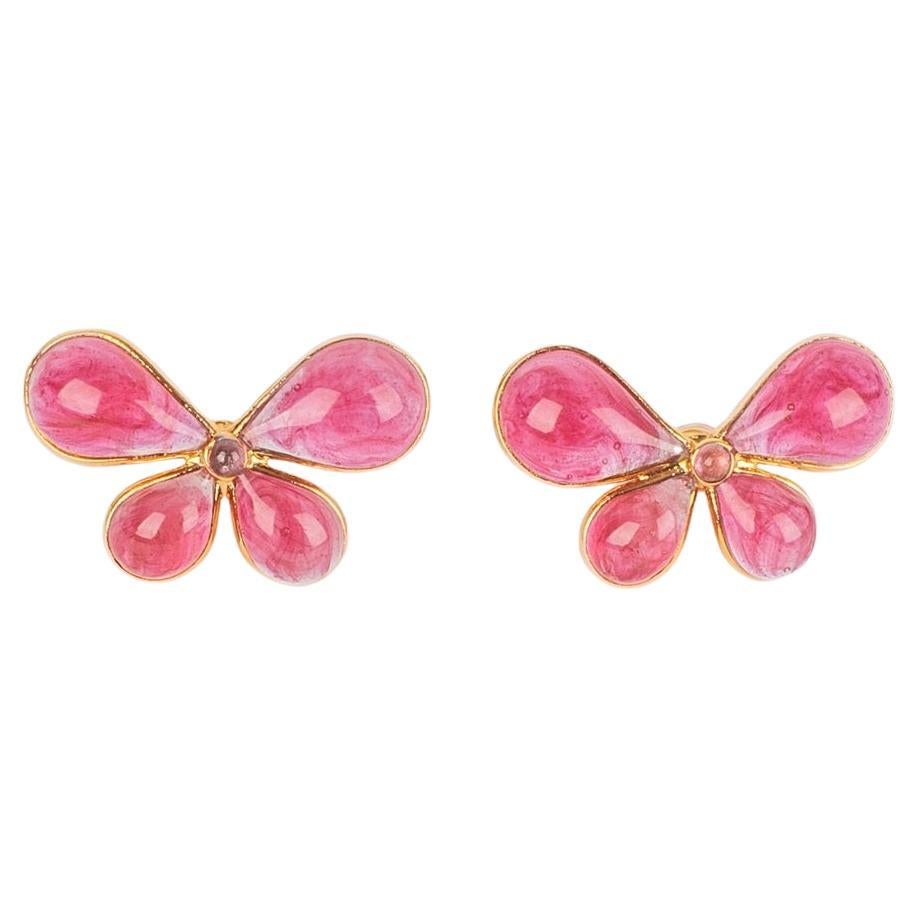 Augustine Golden Metal Butterfly Earrings For Sale