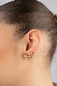 Augustine Golden Metal Butterfly Earrings with Glass Paste