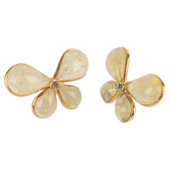 Augustine Golden Metal Butterfly Earrings with Glass Paste