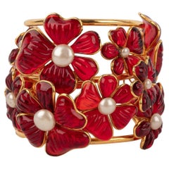 Bracelet manchette en métal doré Augustine