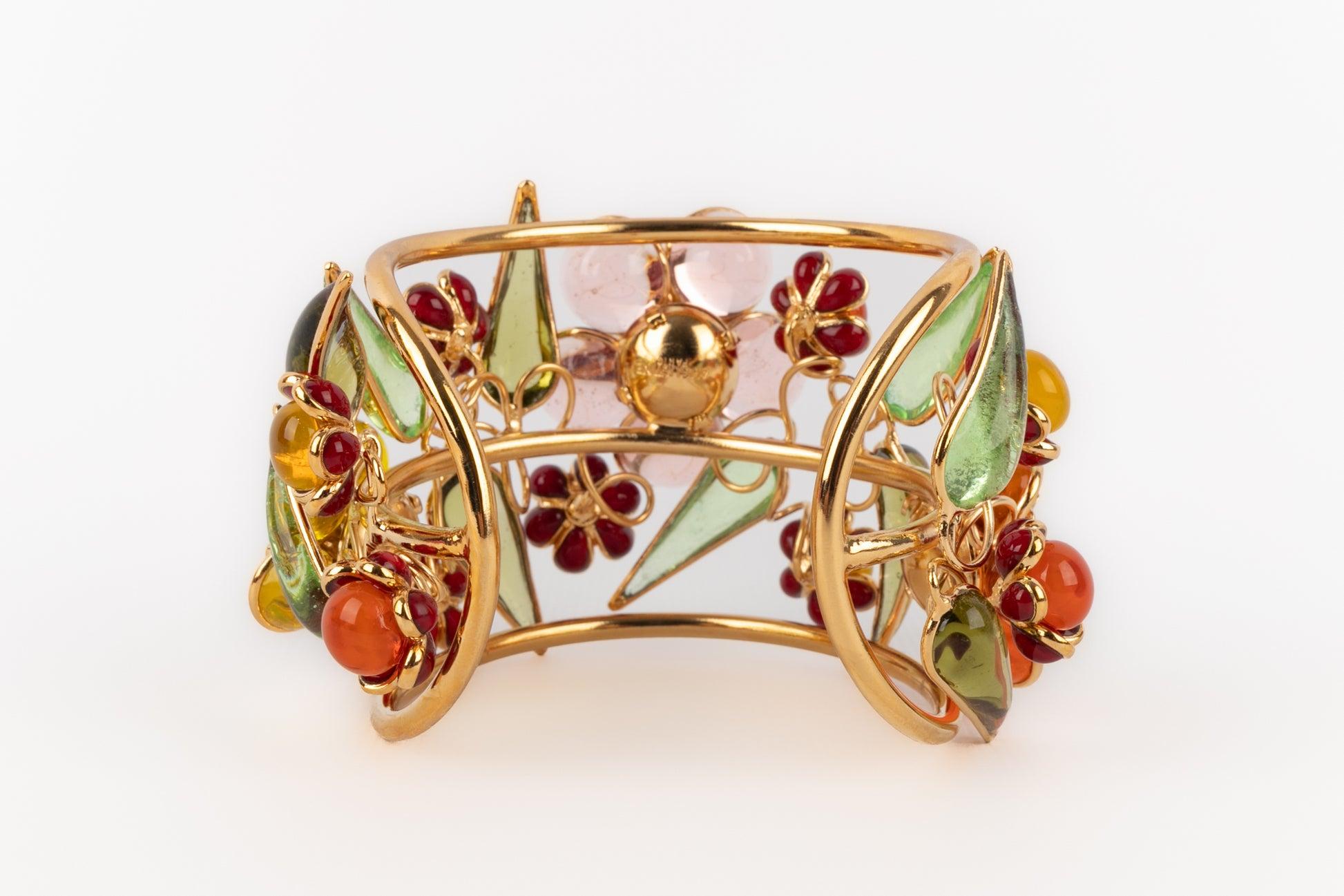 Donna Bracciale Fiore Augustine in metallo dorato in vendita