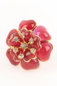 Augustine Golden Metal Dark-pink Ring