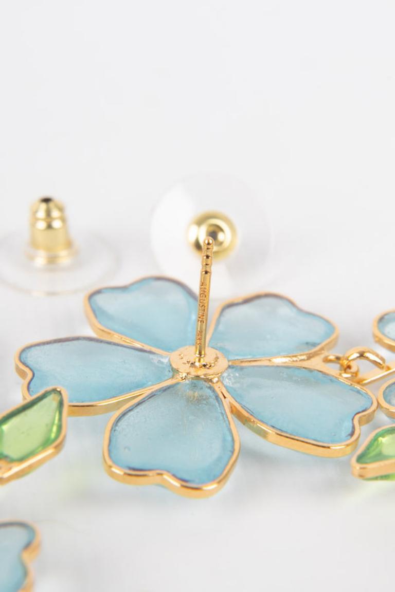 Augustine Golden Metal Earrings For Sale 1