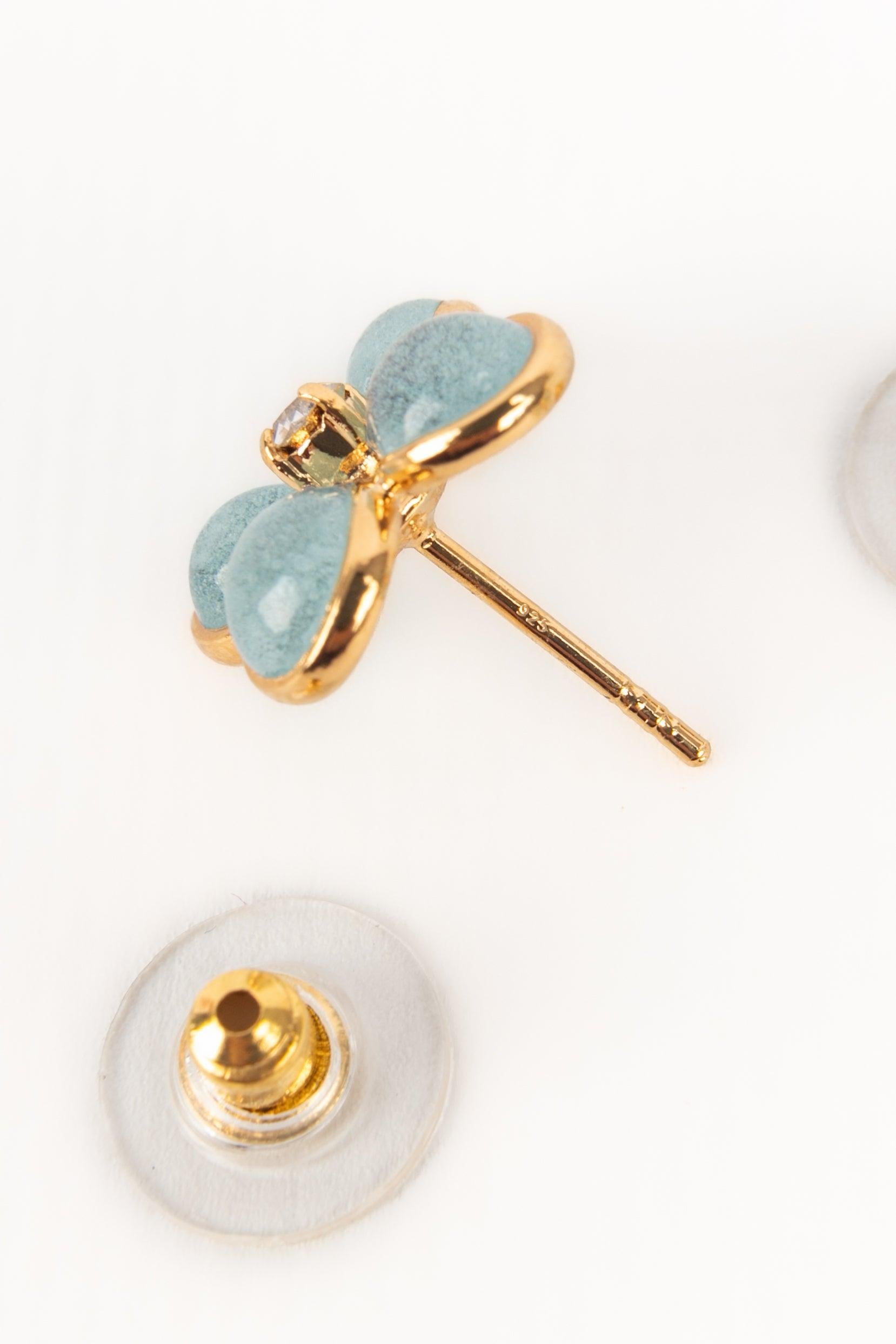 Augustine Golden Metal Earrings For Sale 1