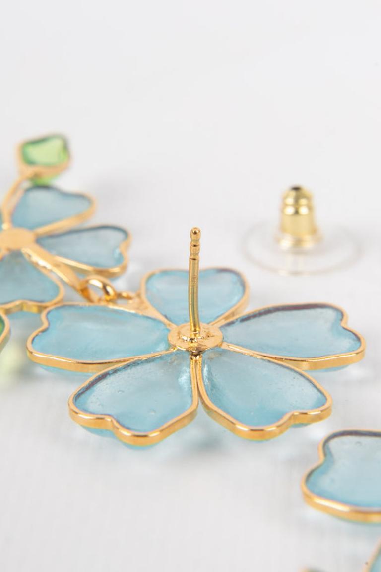 Augustine Golden Metal Earrings For Sale 2