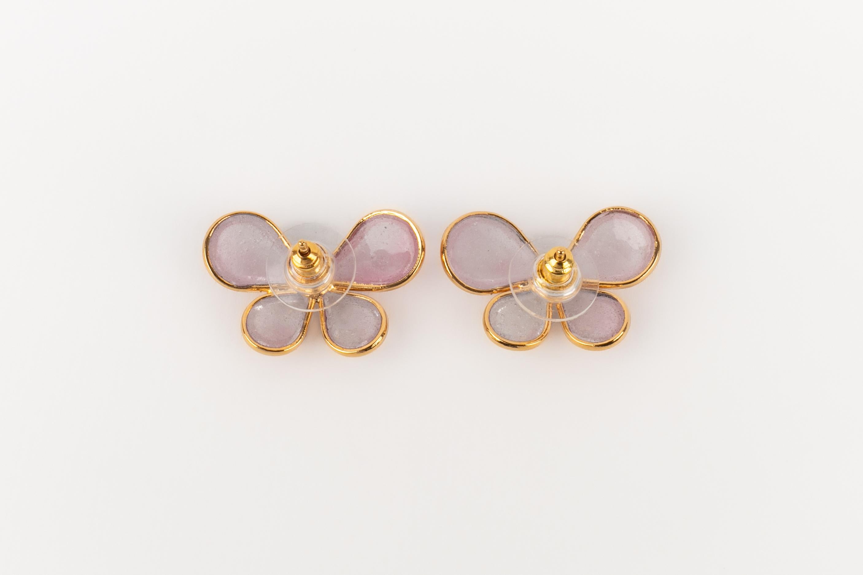Augustine Golden Metal Earrings For Sale 2