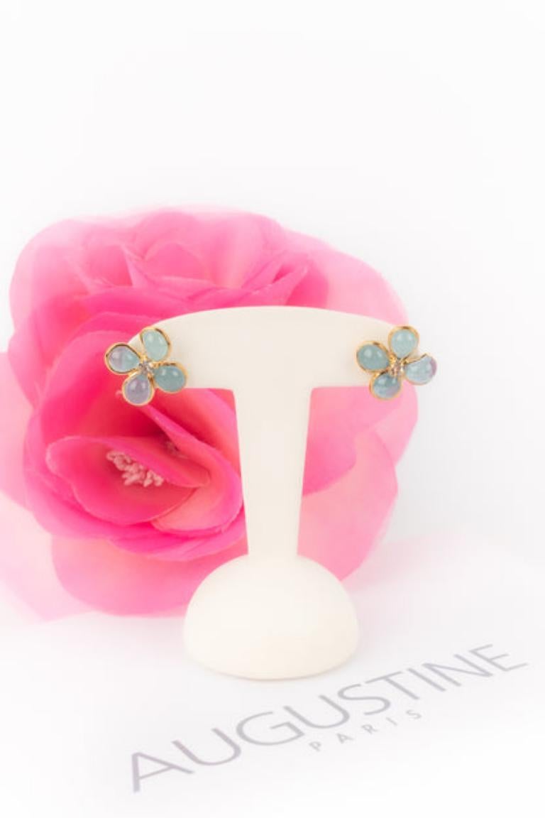 Augustine Golden Metal Earrings For Sale 3