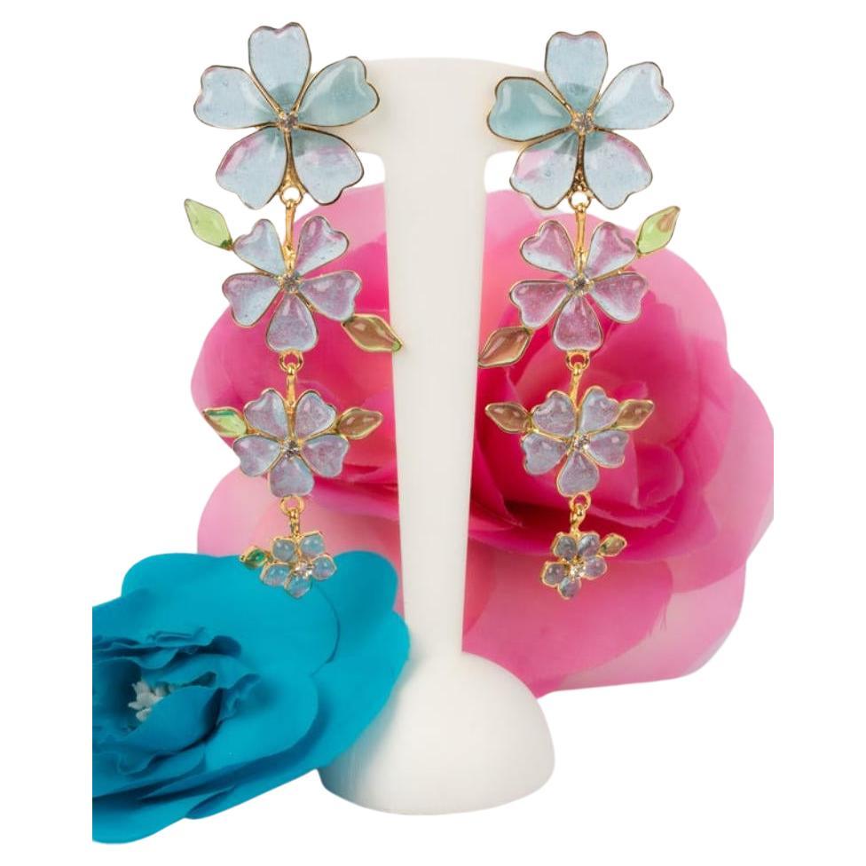 Augustine Golden Metal Earrings For Sale