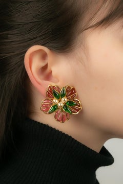 Augustine Golden Metal Earrings with Costume Pearls