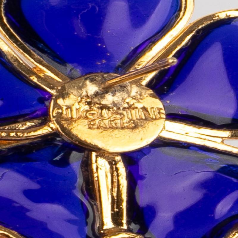 Boucles d'oreilles Augustine en métal doré avec pâte de verre et goutte nacrée Pour femmes en vente