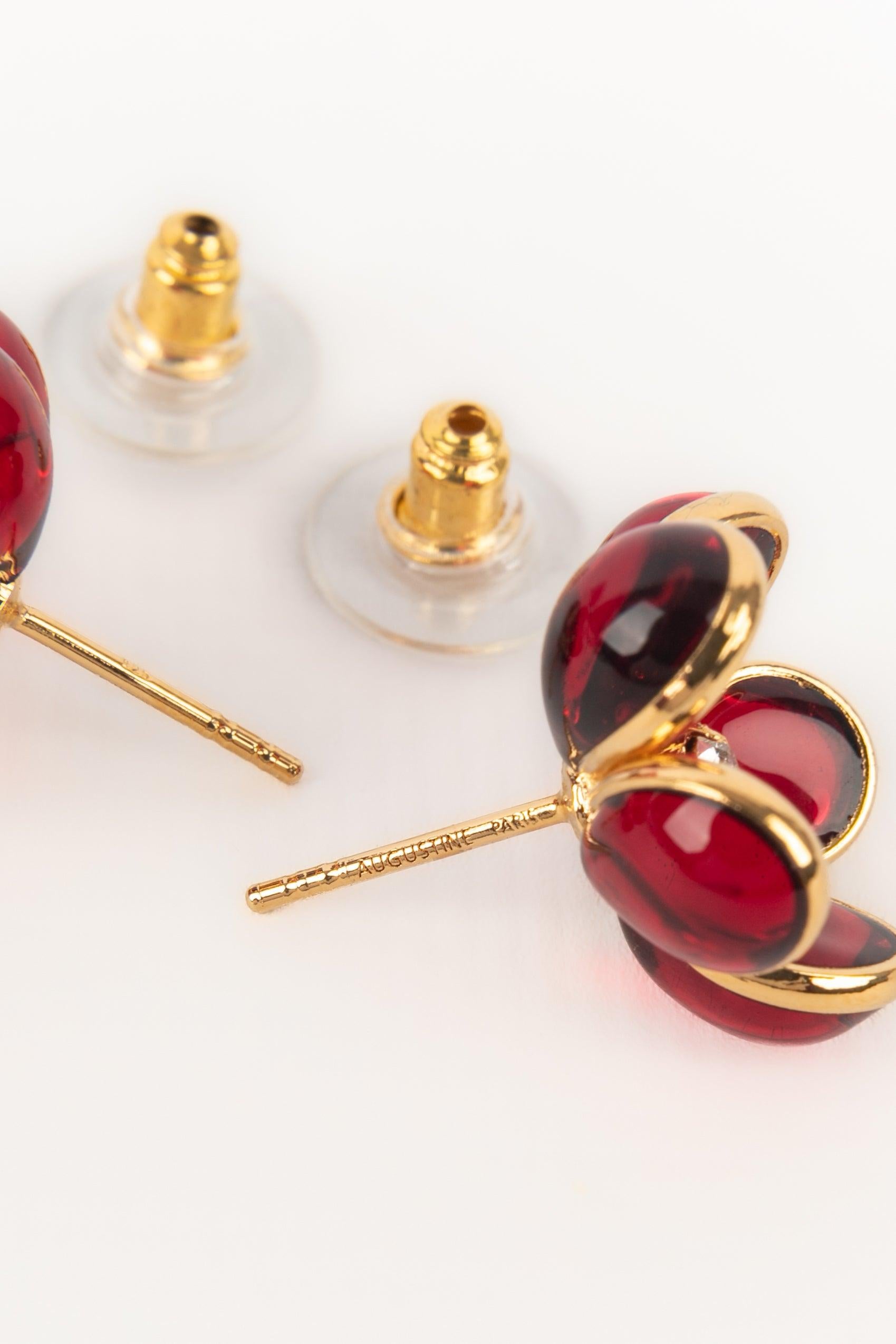 Women's Augustine Golden Metal Earrings with Rhinestones