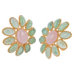 Augustine Goldene Metallblumen-Ohrclips aus Metall