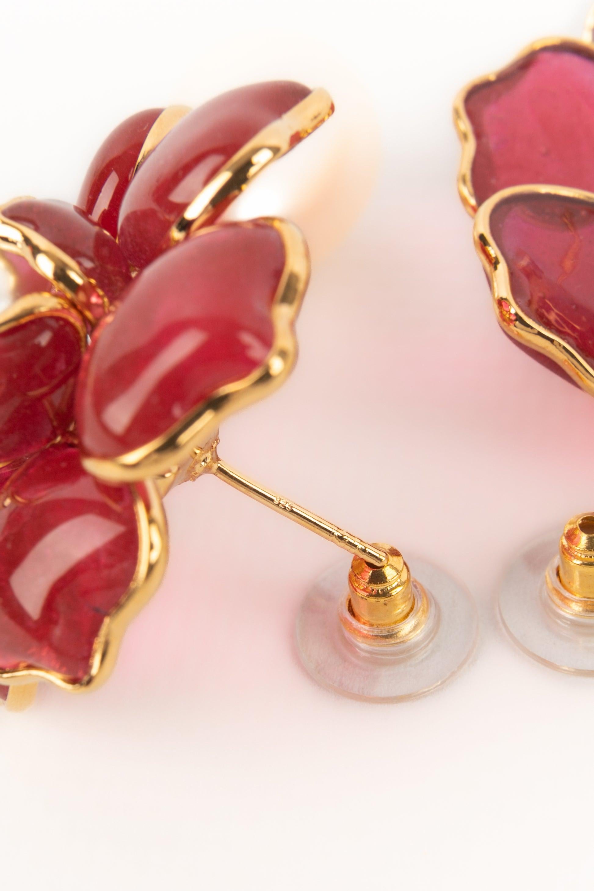 Augustine Golden Metal Flower Earrings For Sale 1