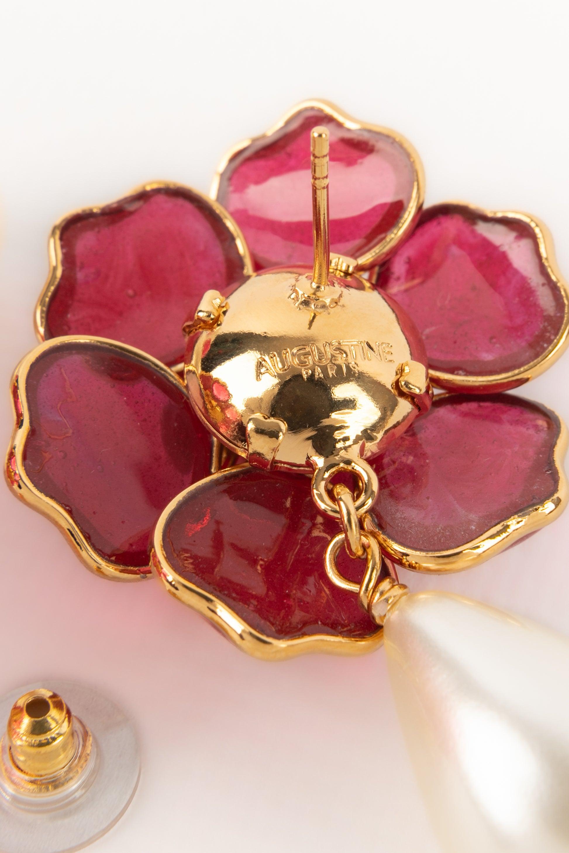 Augustine Golden Metal Flower Earrings For Sale 3