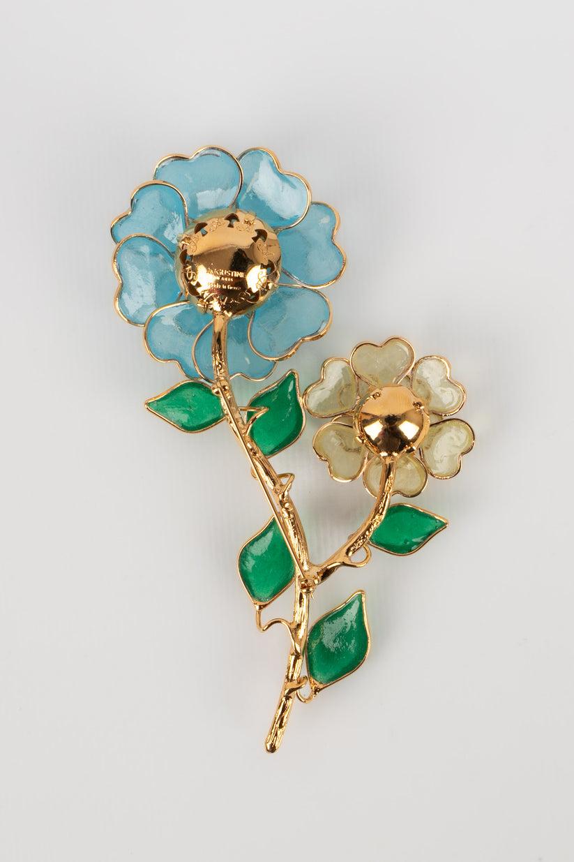 Augustine - (Made in France) Brooch in golden metal, glass paste, and rhinestones.

Additional information:
Condition: Very good condition
Dimensions: Length: 11 cm

Seller Reference: BR173