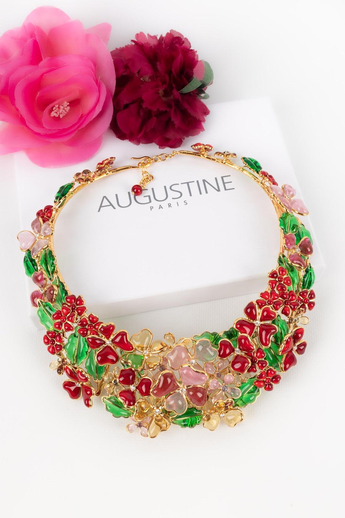 Augustine - (Made in France) Unbending golden metal necklace with glass paste flowers.

Additional information:
Condition: Very good condition
Dimensions: Length: from 41 cm to 46 cm

Seller Reference: BC202