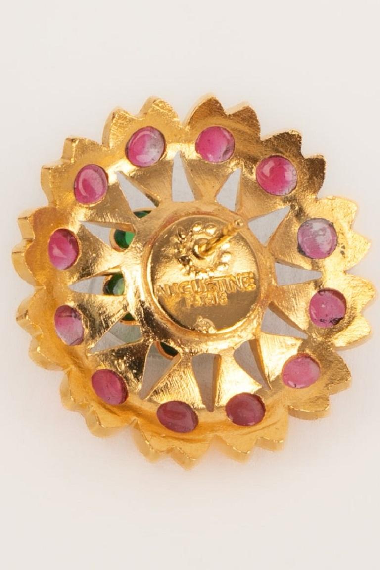 Boucles d'oreilles ajourées en métal doré Augustine en vente 1