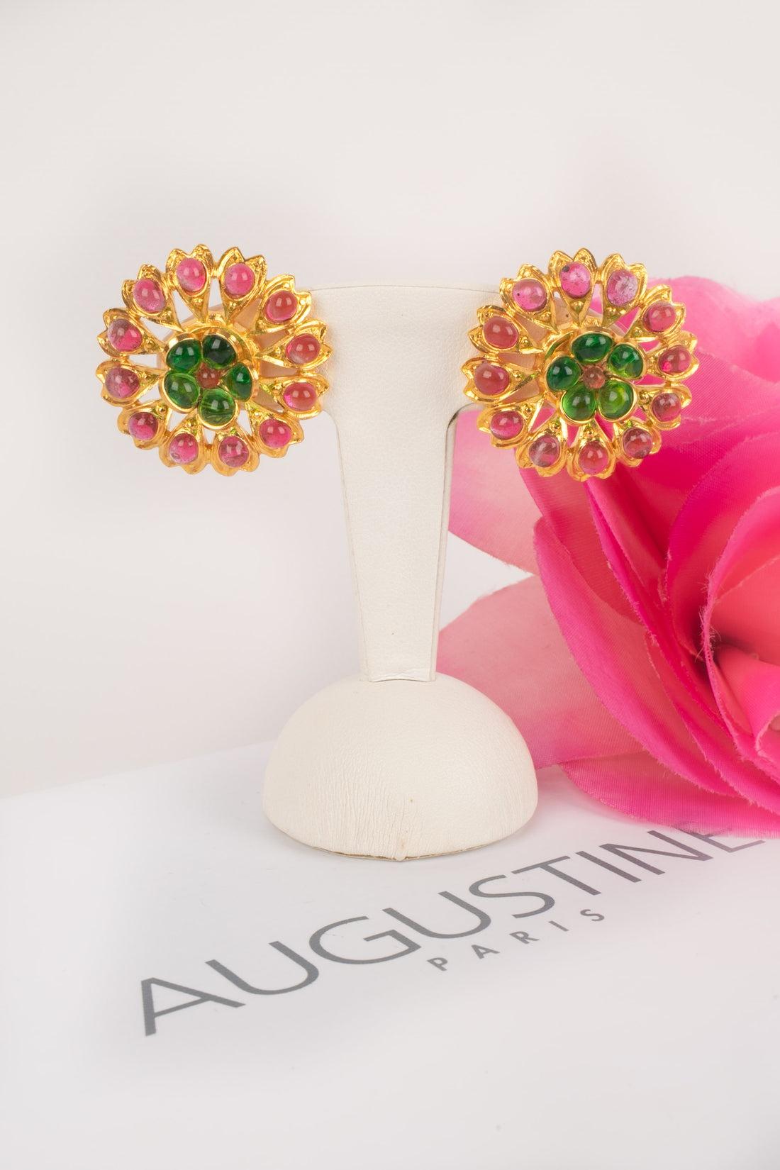Boucles d'oreilles ajourées en métal doré Augustine en vente 3