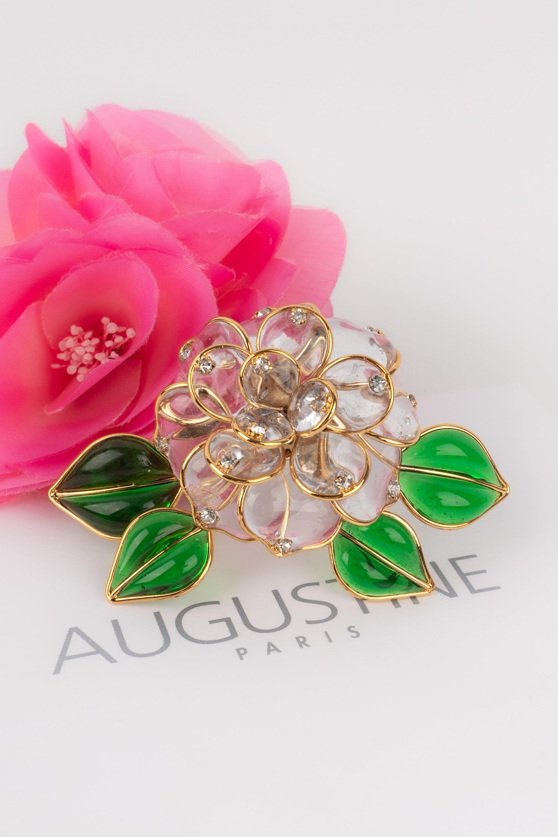 Augustine Goldene Metall-Brosche mit Anhänger im Angebot 3