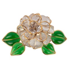 Broche colgante de metal dorado Augustine