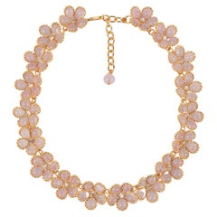 Augustine Golden Metal Pink Flower Necklace