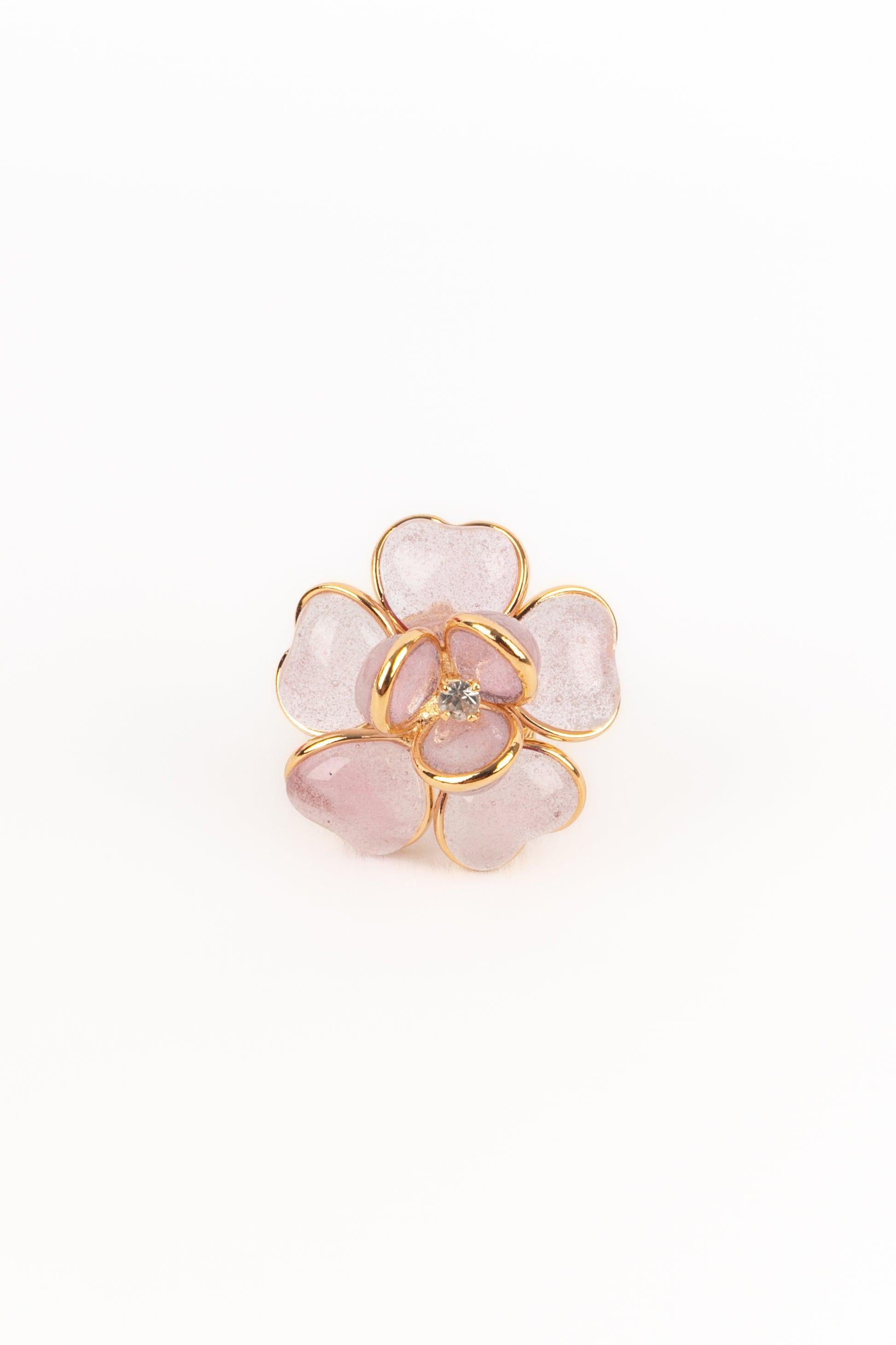Augustine Goldener Metallring in Rosa mit rosa im Zustand „Hervorragend“ im Angebot in SAINT-OUEN-SUR-SEINE, FR