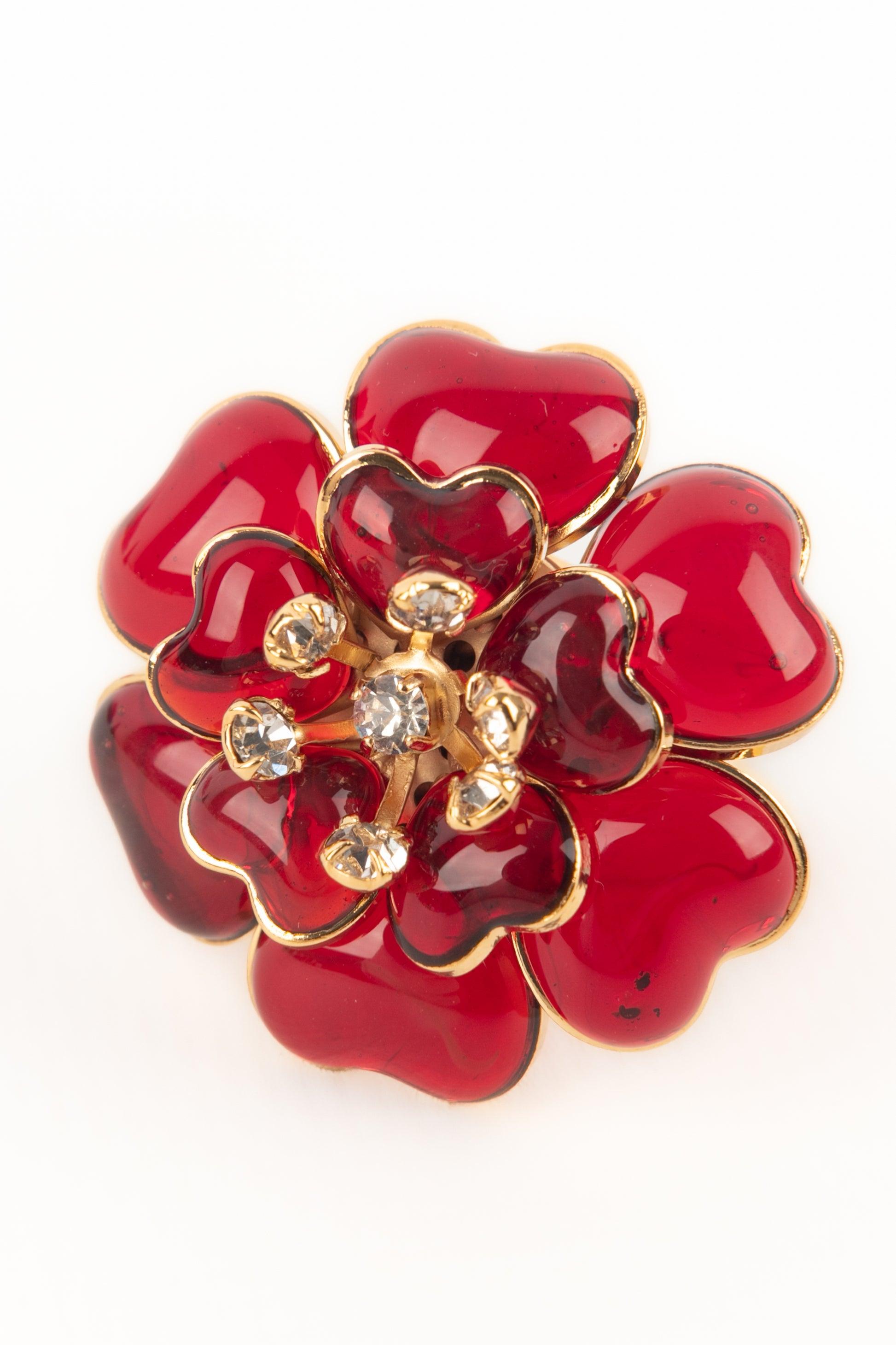 Augustine Goldener Metallroter Blumenring im Zustand „Hervorragend“ im Angebot in SAINT-OUEN-SUR-SEINE, FR