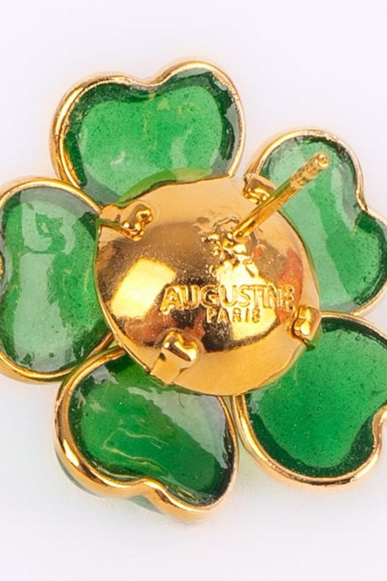 Women's Augustine Golden Metal Two-tone Flower Earrings For Sale