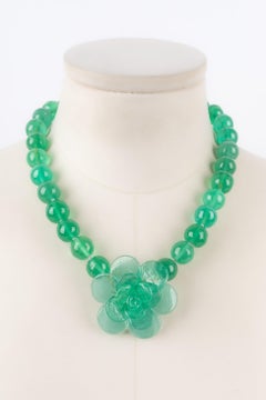 Augustine Green Glass Paste Short Necklace