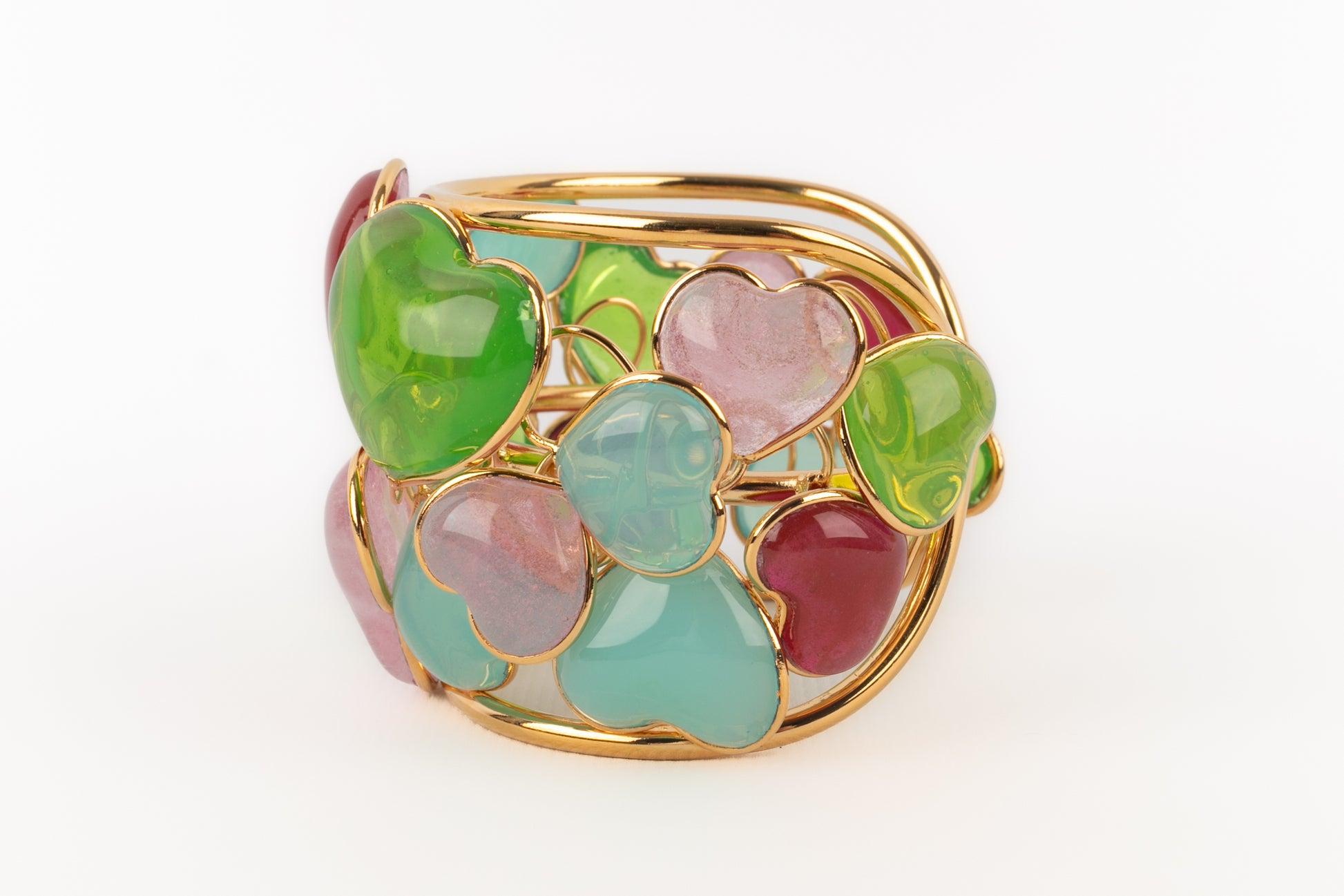 Bracciale Augustine Heart in metallo dorato In condizioni ottime in vendita a SAINT-OUEN-SUR-SEINE, FR