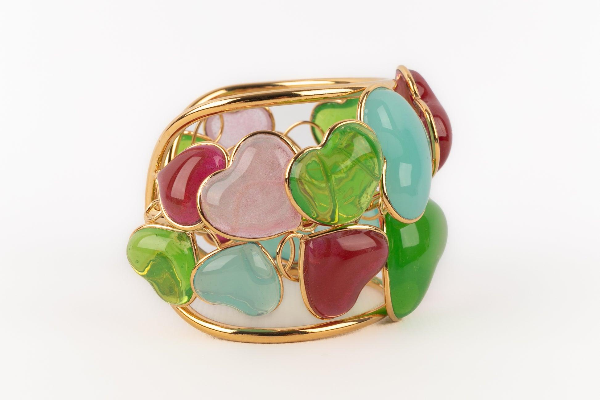 Bracciale Augustine Heart in metallo dorato in vendita 1