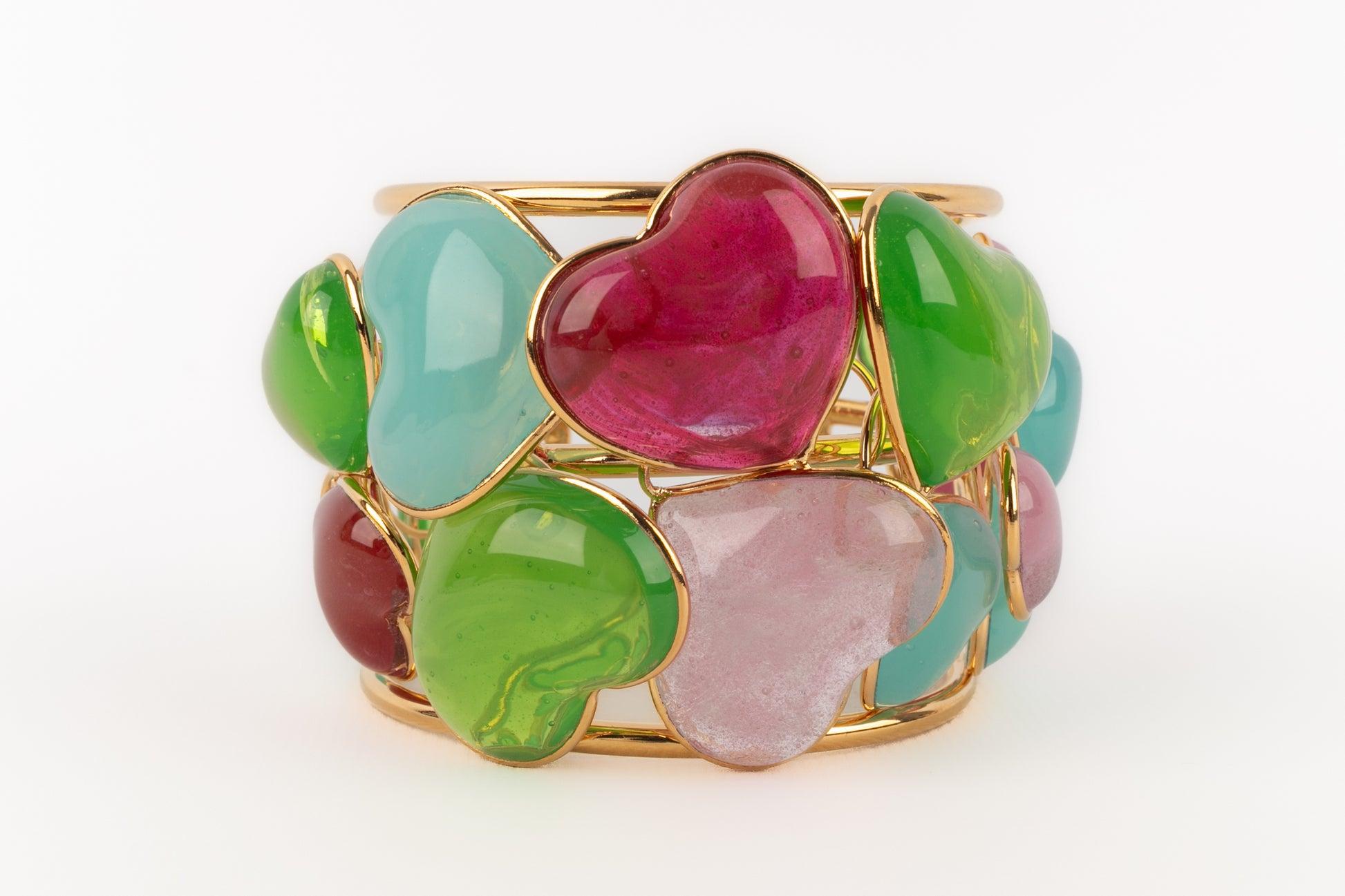 Bracciale Augustine Heart in metallo dorato in vendita 5