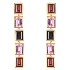 Augustine Jewel - Pendants d'oreilles en rhodolite, améthyste violette et spinelle 5