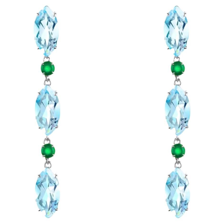Augustine Jewels Blue Topaz & Agate Earrings 