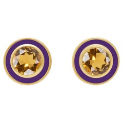 Augustine Jewell - Boucles d'oreilles citrine et émail violet