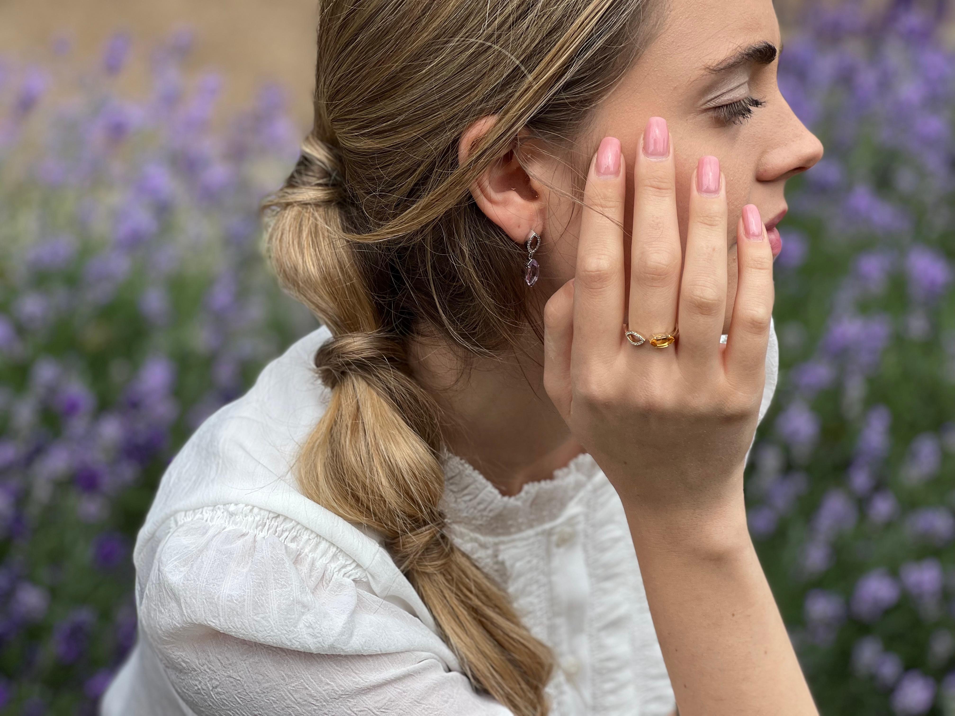 Augustine Jewels Citrine & Diamond Ring  In New Condition For Sale In London, GB