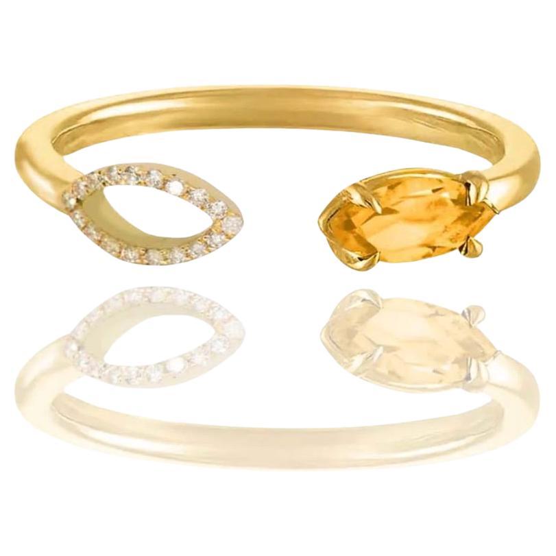 Augustine Jewels Citrine & Diamond Ring  For Sale