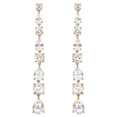 Augustine Jewels Pendientes Largos de Topacio Blanco en Oro Amarillo Vermeil