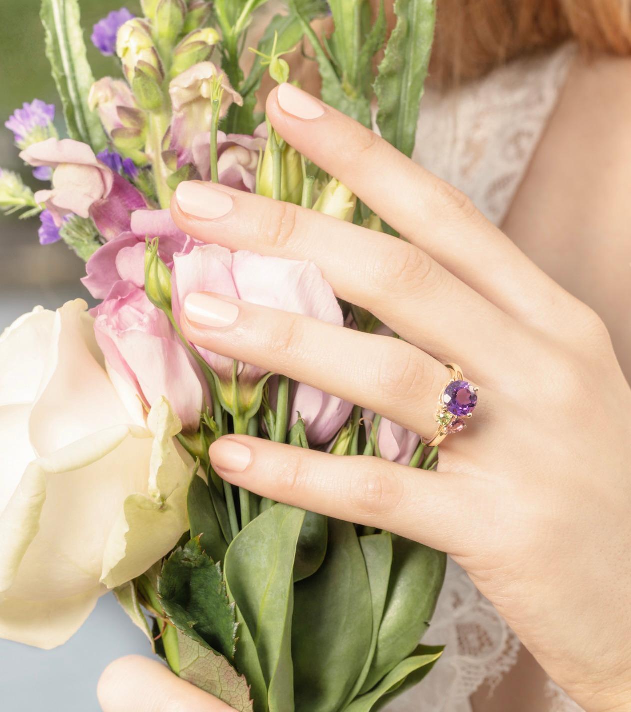 Women's Augustine Jewels Purple Amethyst Cluster Ring  For Sale