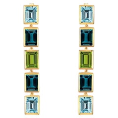 Augustine Jewels - Pendants d'oreilles en topaze bleue, bleu de Londres et péridot (5)