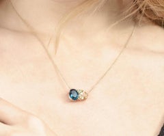 Augustine Jewels Teal Topaz Cluster Necklace