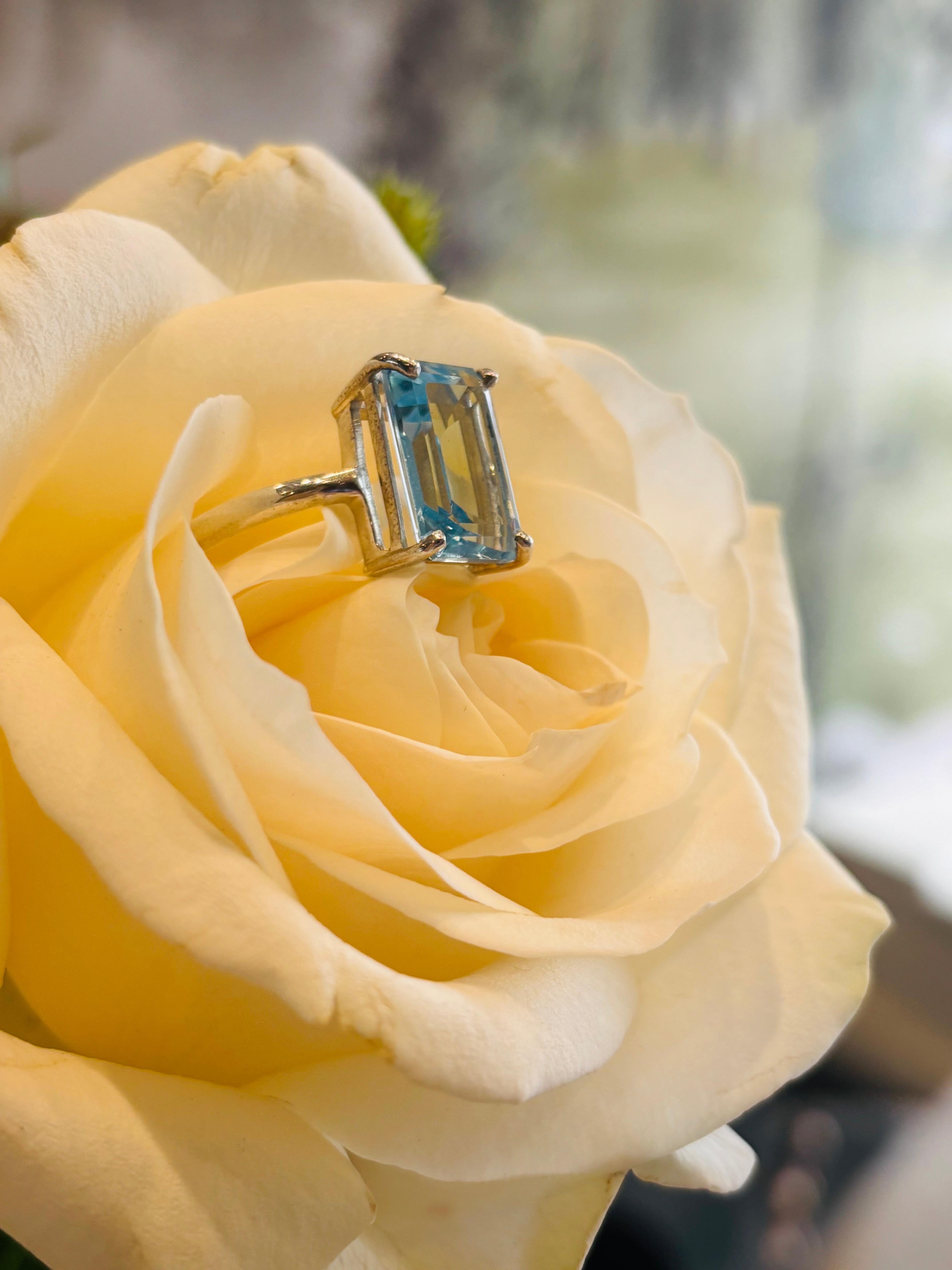 Im Angebot: Augustine Jewels Gelbgold Aquamarin-Cocktailring () 7