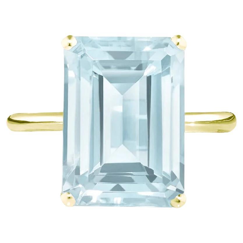 Augustine Jewels Anillo de Cóctel de Aguamarina en Oro Amarillo