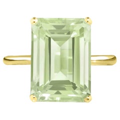 Augustine Jewels Yellow Gold Green Amethyst Ring 