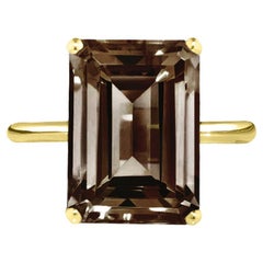 Anillo Augustine Jewels Oro Amarillo Cuarzo Ahumado